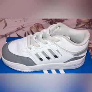 Adidas Kids Drop Step Low White and Gray Sneakers